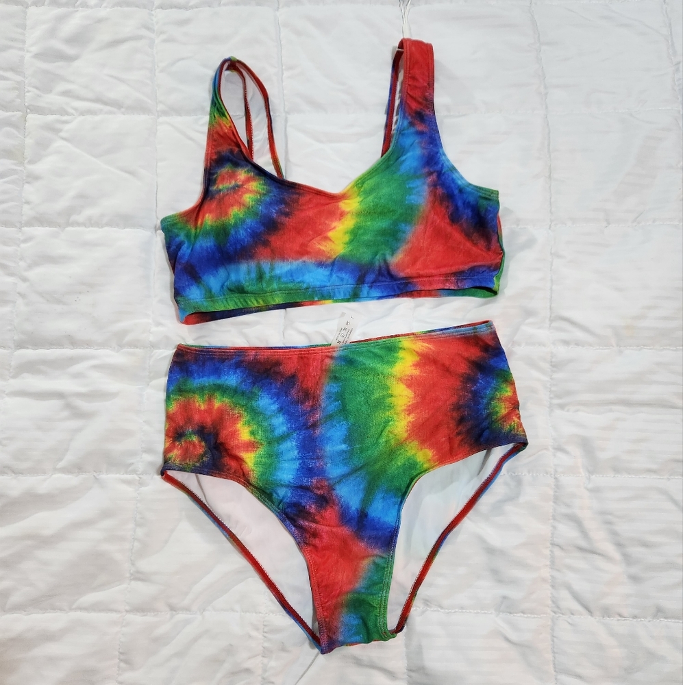 ADISPUTENT 2PC TIE DYE BATHINSUIT SIZE LARGE